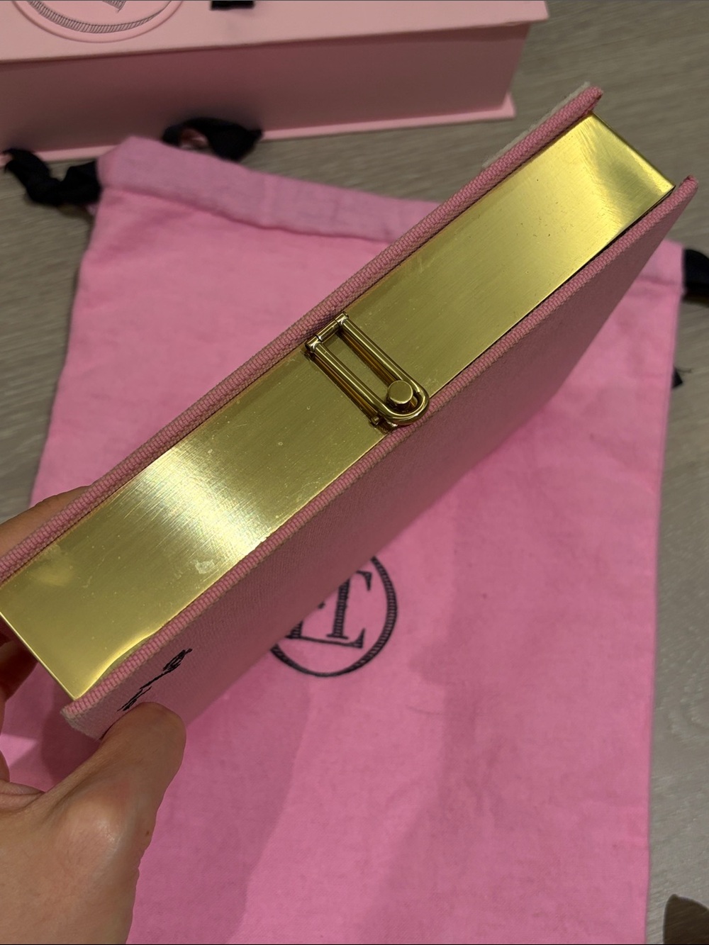 Olympia Le-Tan Danielle Steel Pink 'Dating Game' Book Clutch with heart - Picture 4 of 7